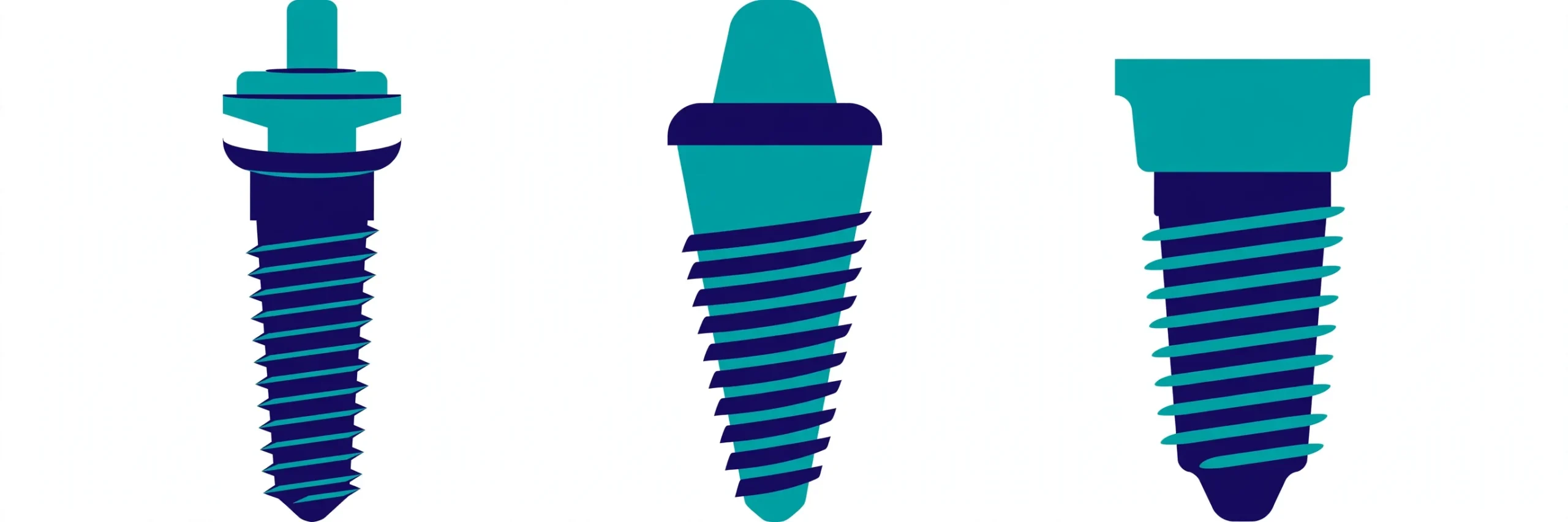 Cross-section diagram of a dental implant showing the titanium post, abutment, and crown seated in the jawbone
